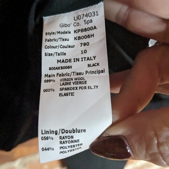 Michael Kors Size 10 Black Wool Made in Italy Cropped Fully Lined Blazer Jacket - Picture 3 of 8